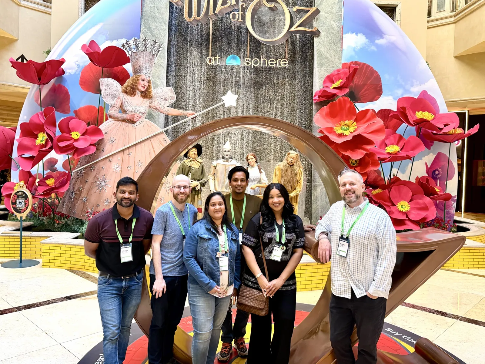 Jisu Dasgupta with colleagues at the Sphere in Las Vegas